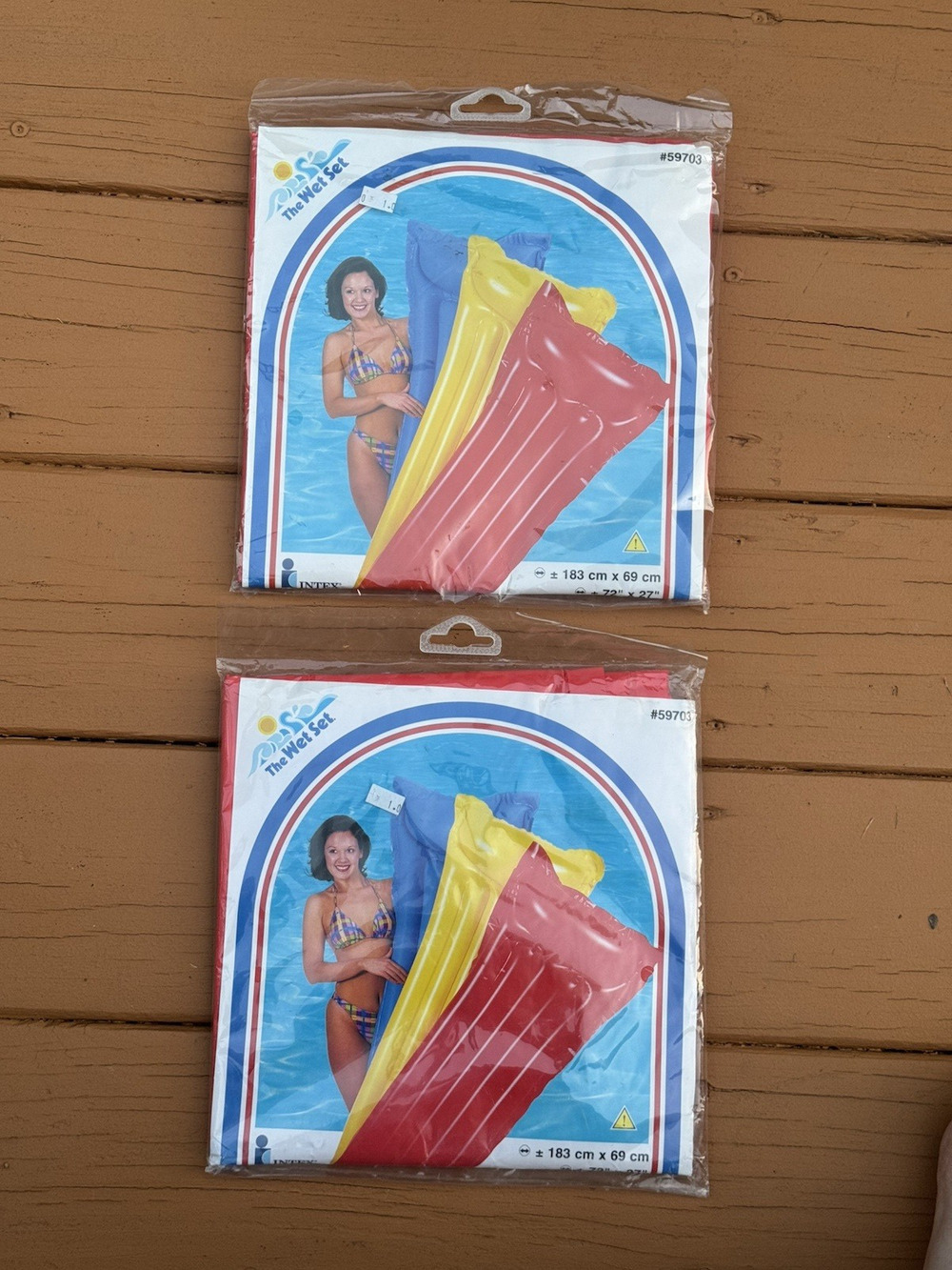 Vintage 1999 Intex Wet Set 2 Red Inflatable Pool Float with Pillow Top 72" X 27"